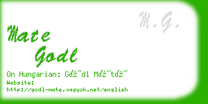 mate godl business card